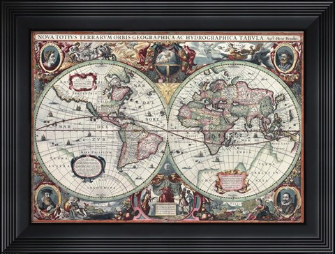 Framed Nova Totius Terrarum Orbis Tabula Print