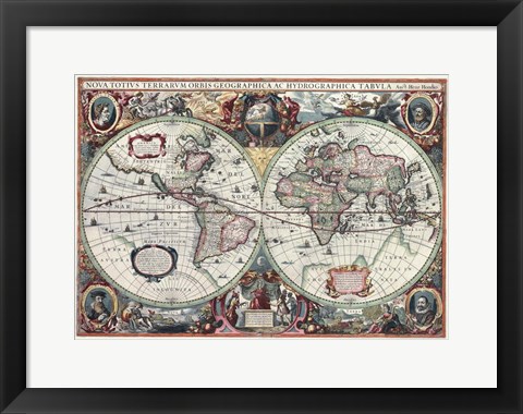 Framed Nova Totius Terrarum Orbis Tabula Print