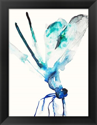 Framed Blue &amp; Green Dragonfly Print