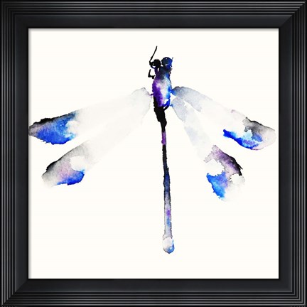 Framed Blue &amp; Violet Dragonfly Print
