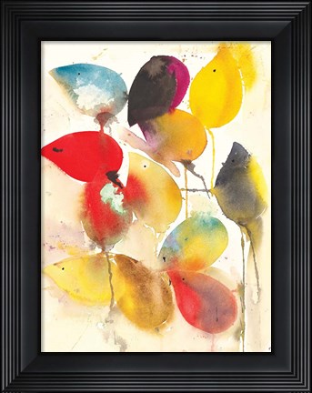 Framed Leaves Falling I Print