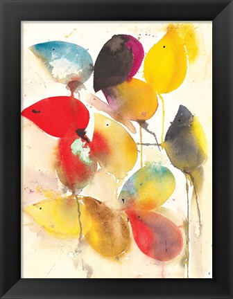 Framed Leaves Falling I Print