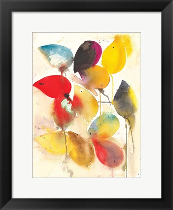 Framed Leaves Falling I Print