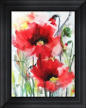 Framed Red Poppies Print