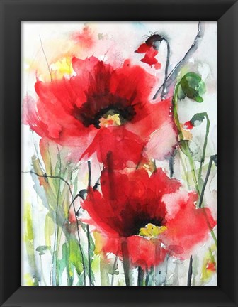 Framed Red Poppies Print