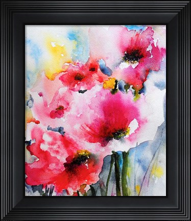 Framed Summer Poppies II Print