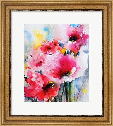 Framed Summer Poppies II Print