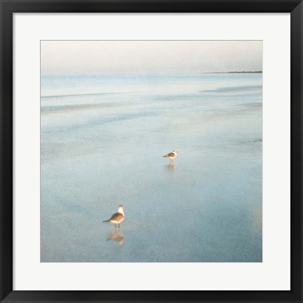 Framed Two Birds on Beach Print