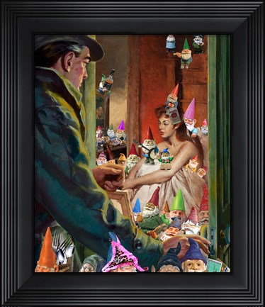 Framed Gnome Alone Print
