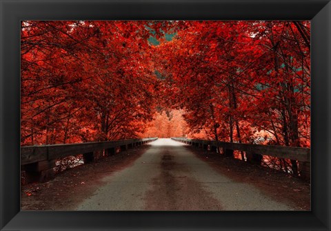 Framed Bridge (Red) Print