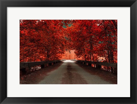 Framed Bridge (Red) Print