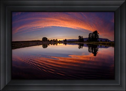 Framed Canoe Sunset Print