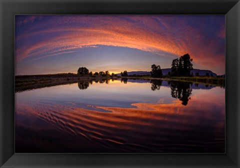 Framed Canoe Sunset Print