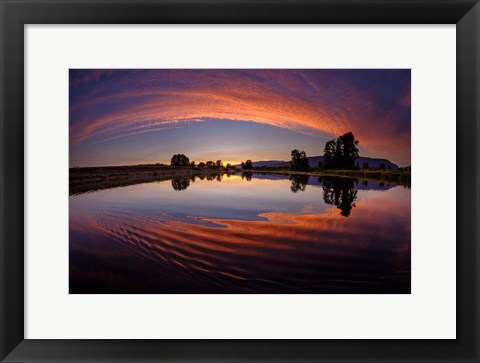 Framed Canoe Sunset Print