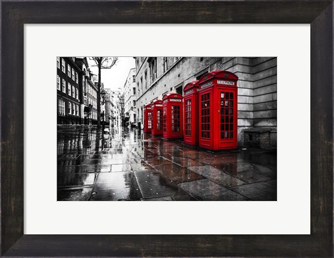 Framed London Phones Print