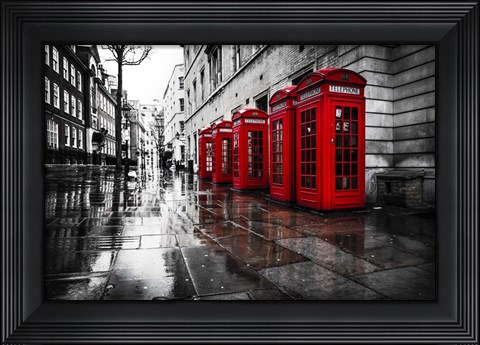 Framed London Phones Print