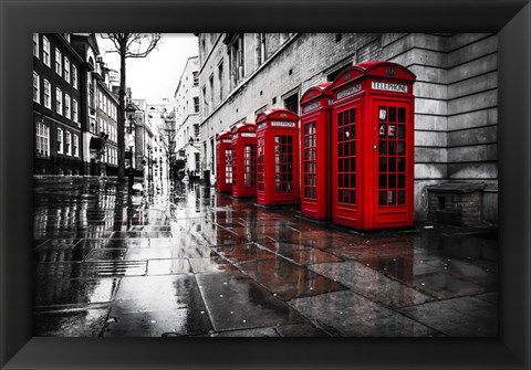 Framed London Phones Print