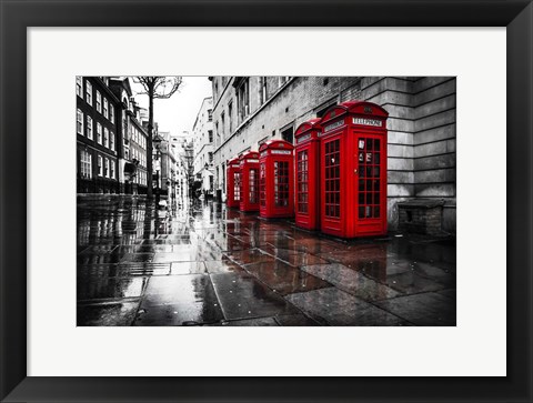 Framed London Phones Print