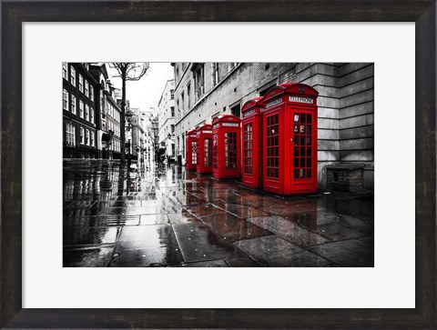 Framed London Phones Print