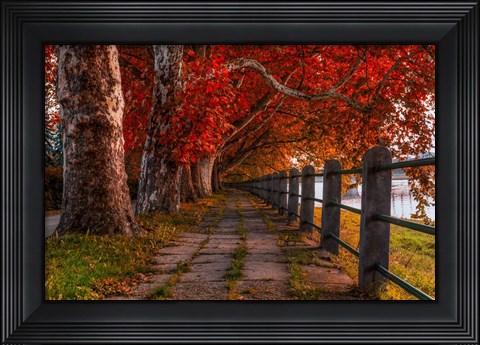 Framed Walk by the River Print