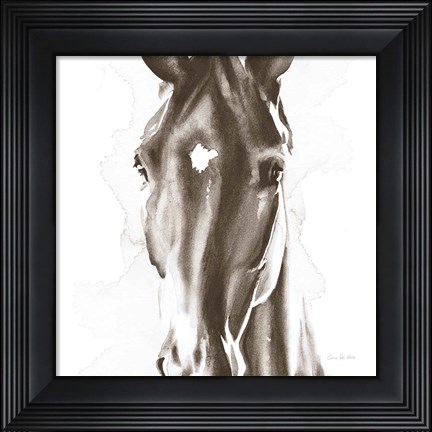 Framed Le Cheval Noir Brown Crop Print