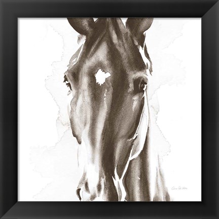 Framed Le Cheval Noir Brown Crop Print