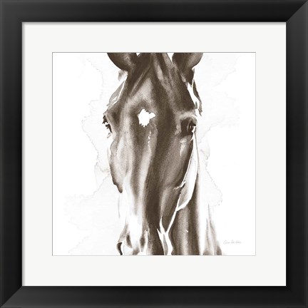 Framed Le Cheval Noir Brown Crop Print