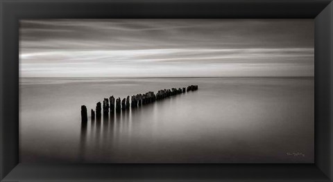 Framed Lake Superior Old Pier III Print