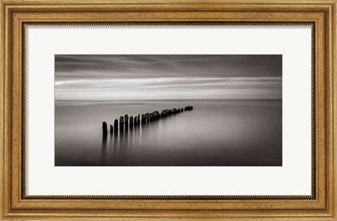 Framed Lake Superior Old Pier III Print