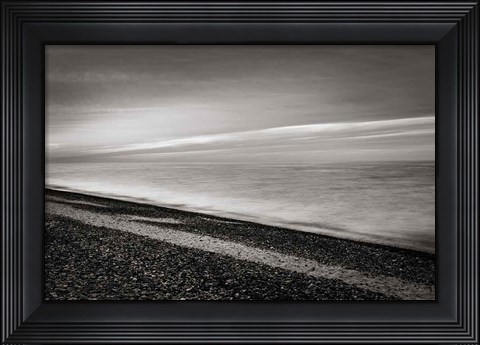 Framed Lake Superior Beach III BW Print