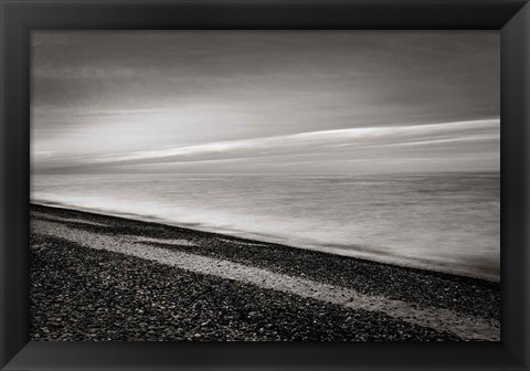 Framed Lake Superior Beach III BW Print