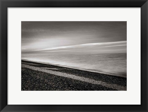 Framed Lake Superior Beach III BW Print