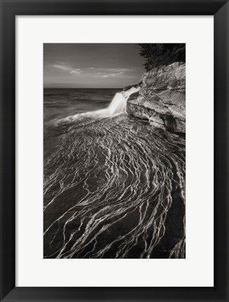 Framed Pictured Rocks Michigan I BW Print