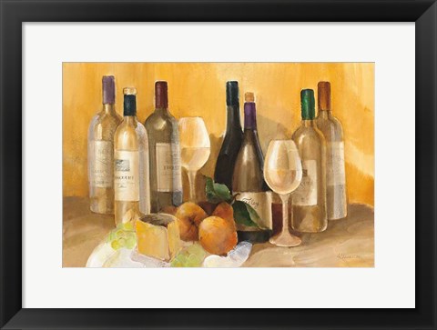 Framed Wine and Fruit II v2 Print