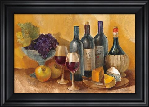 Framed Wine and Fruit I v2 Print