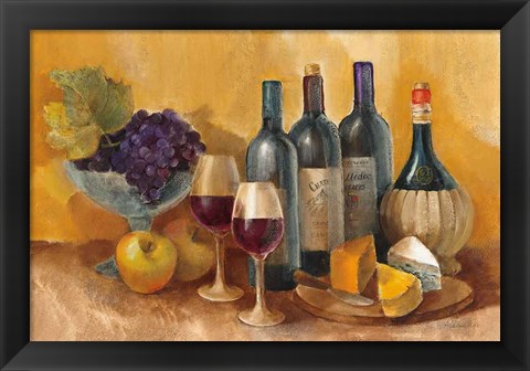 Framed Wine and Fruit I v2 Print