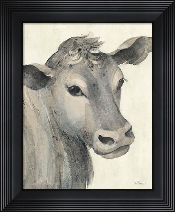 Framed Moo Brown Crop Print