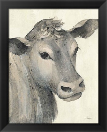 Framed Moo Brown Crop Print