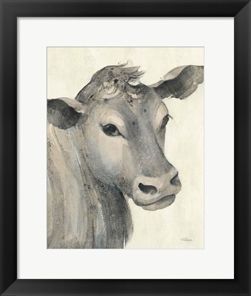 Framed Moo Brown Crop Print