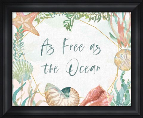 Framed Watercolor Coast II v2 Print