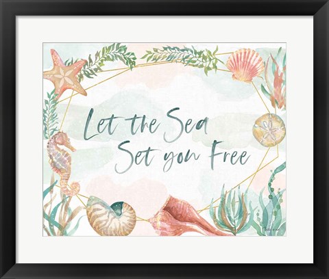 Framed Watercolor Coast I v2 Print