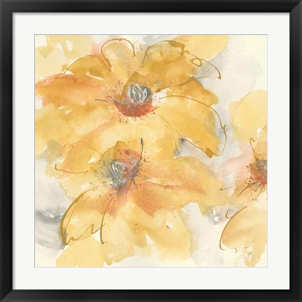 Framed Golden Clematis I Print