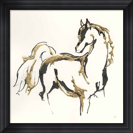 Framed Golden Horse VIII Print