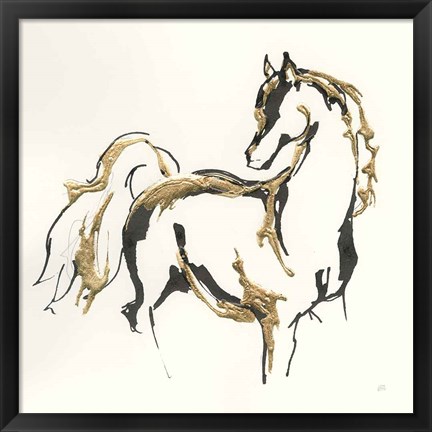Framed Golden Horse VIII Print