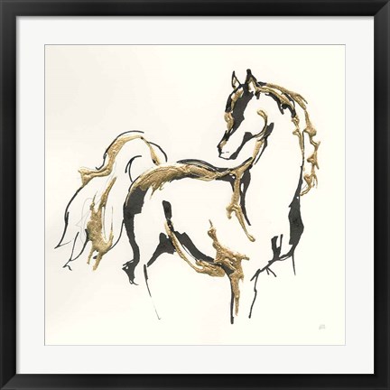 Framed Golden Horse VIII Print