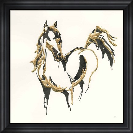 Framed Golden Horse VII Print