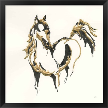 Framed Golden Horse VII Print