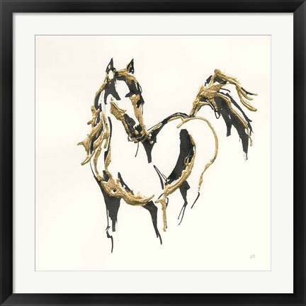 Framed Golden Horse VII Print