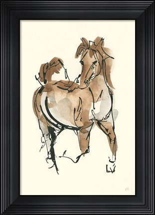 Framed Sketchy Horse V Print