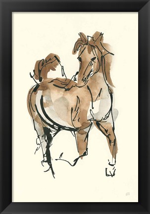 Framed Sketchy Horse V Print